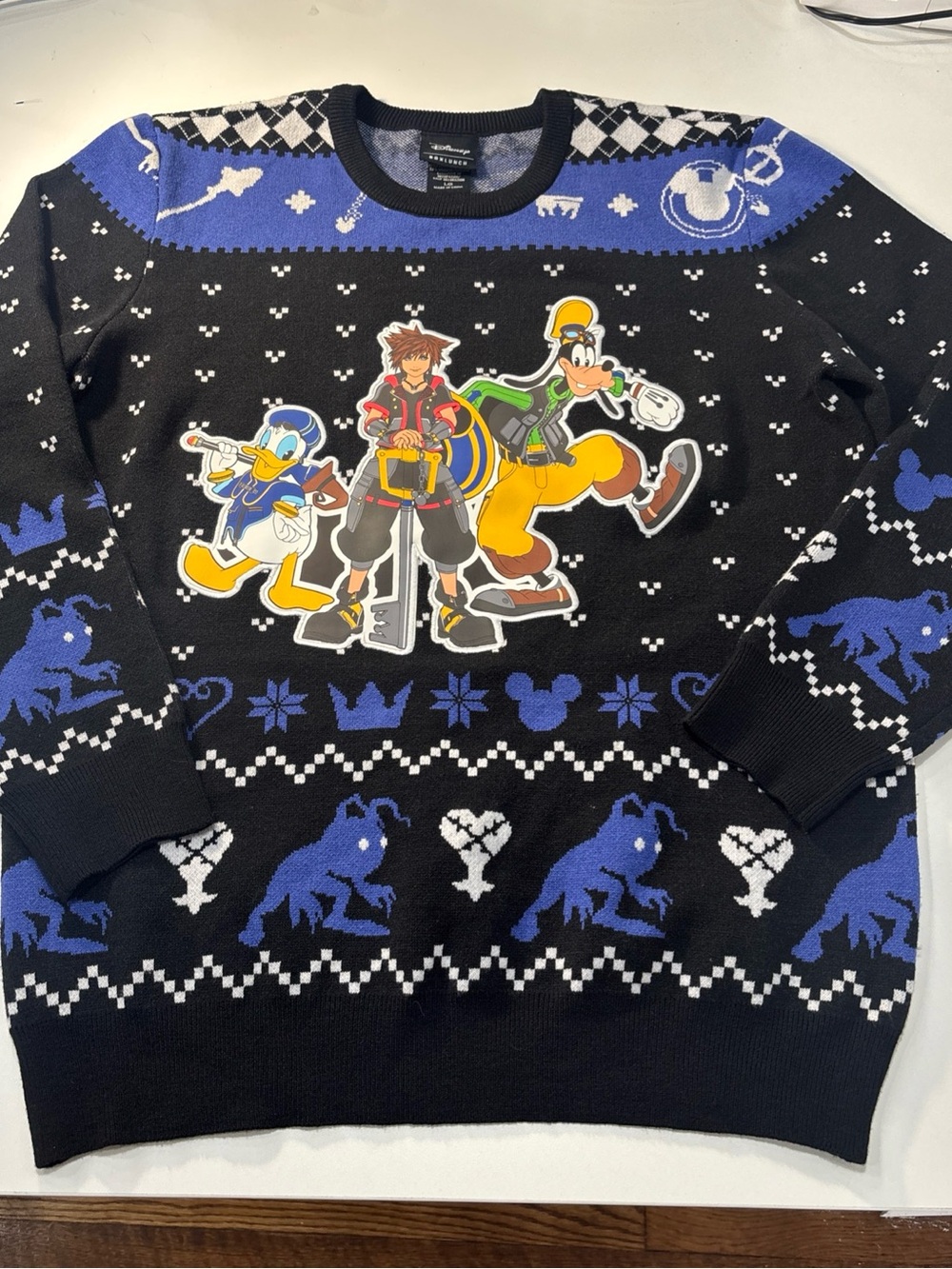 Disney Black & Royal Blue Kingdom Hearts Crewneck Sweater - Men's